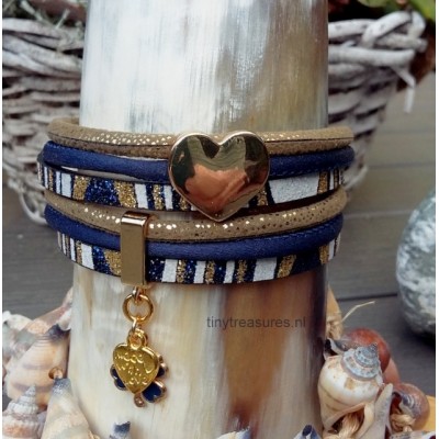 sparkle armband blauw met goud sparkle armband blauw met goud